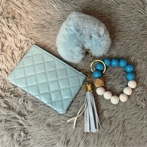 Blue Coin wallet with Keychain